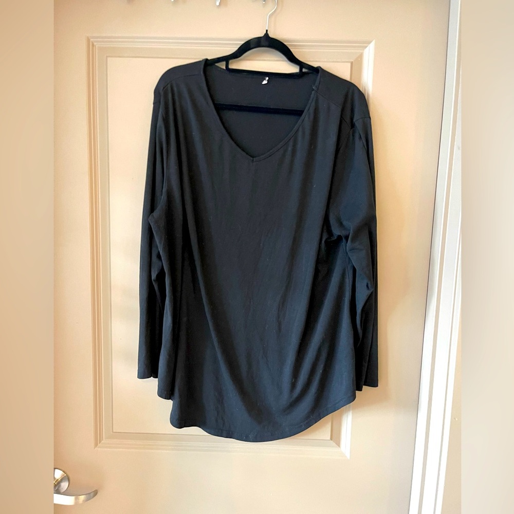 Plus size, long sleeve black shirt, 2x